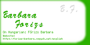 barbara forizs business card