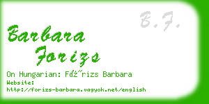 barbara forizs business card